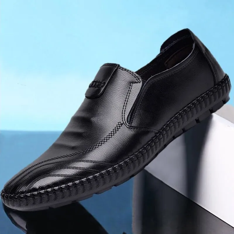 Casual Men's Shoes Versatile soft leather footwear Fashion comfortable loafers male breathable new flat Zapatos