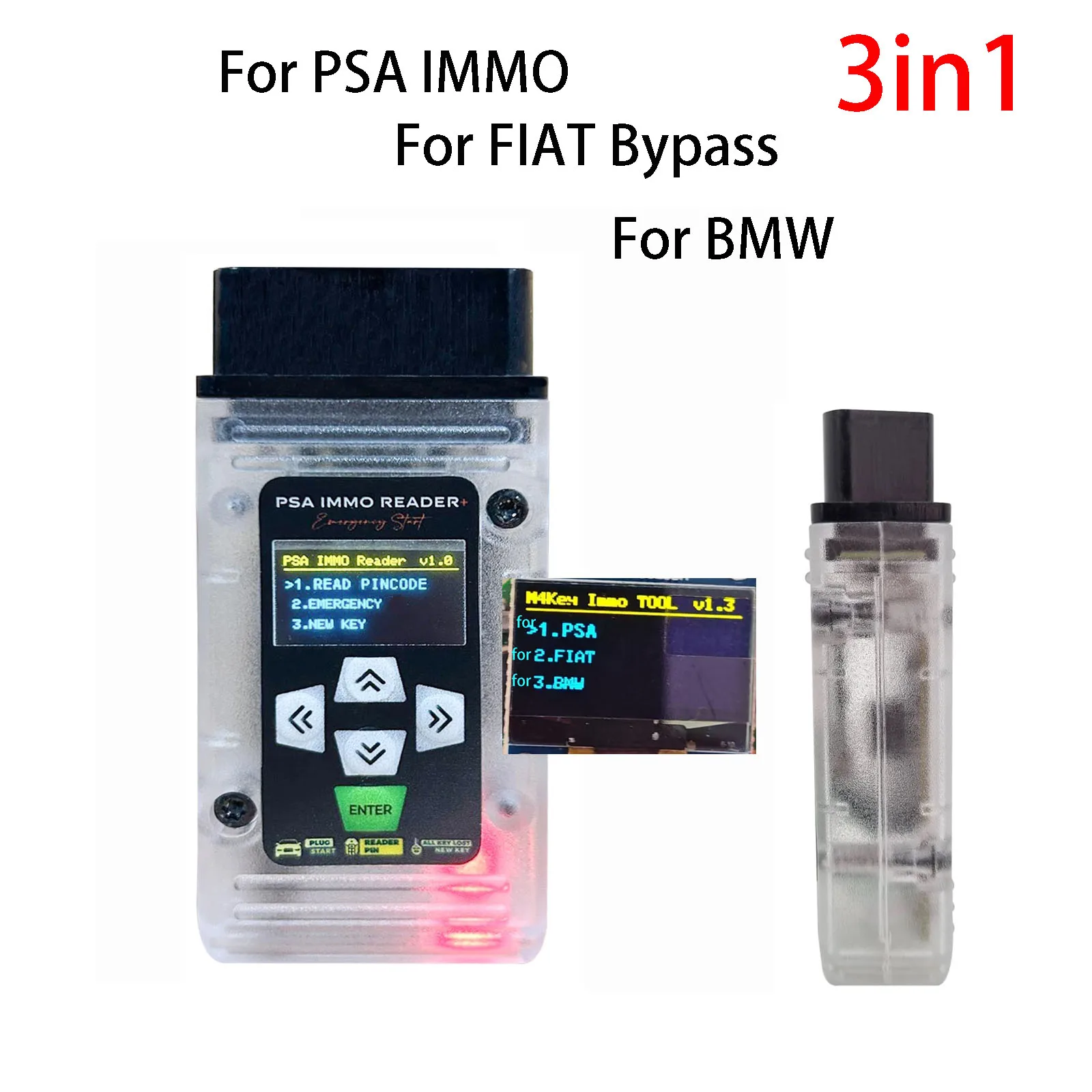 

2025 For FIAT Bypass update to 3in1 For PSA IMMO Reader For BMW Force Ignition Tool 1.1 Emergency Start Plug and Play OBD 2