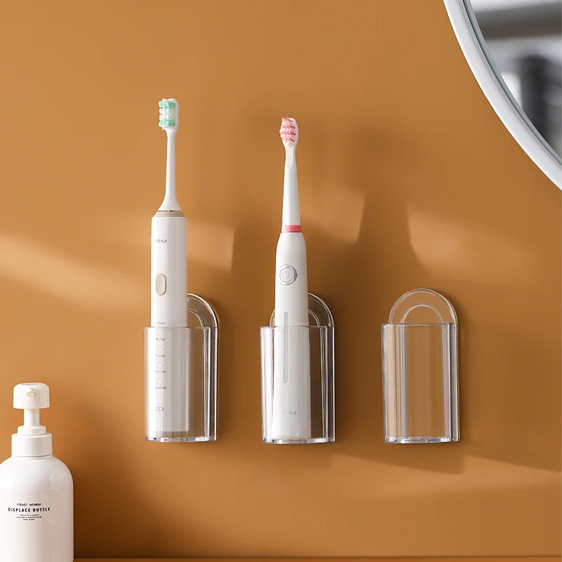 Plastic Electric Toothbrush Holder Self-adhesive Wall-Mounted Toothbrush Hanger Storage Toothbrush Holder Storage Rack