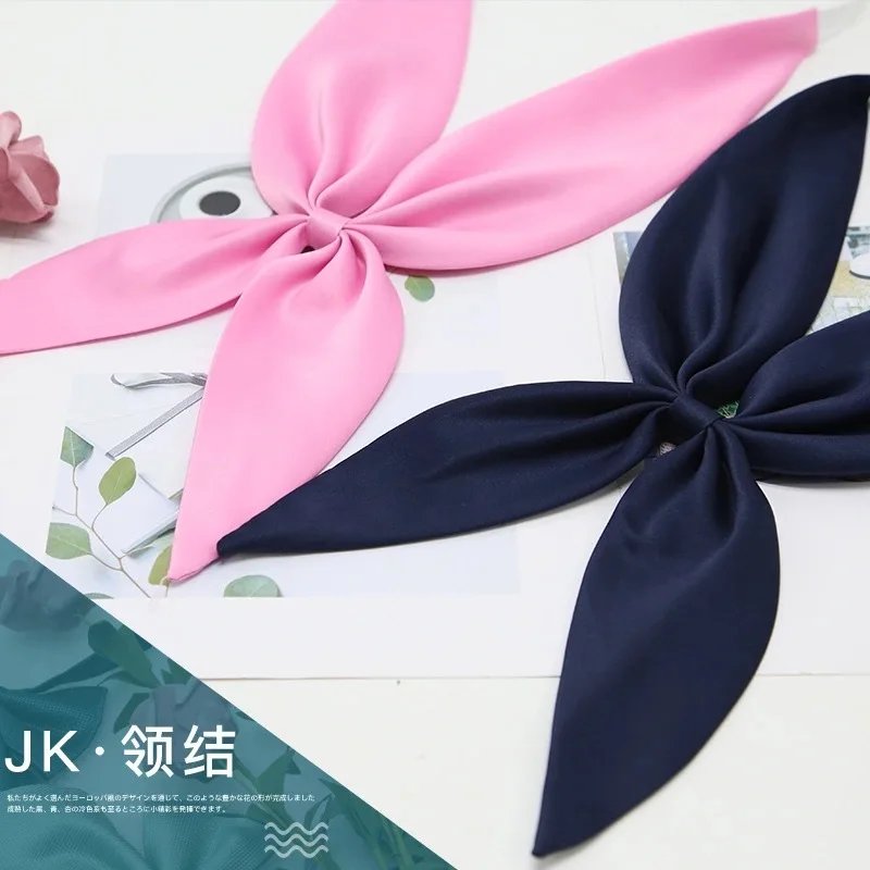 Sailor Suit Scarf Pure Color Japanese College Style JK Uniform Big Bow Tie Female Cute Triangle Scarf Kawaii