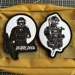Skull Soldier Tactical Patches Shock Worker Army Rifleman Morale Badge Printing Hook & Loop Military Armband Backpack Sticker