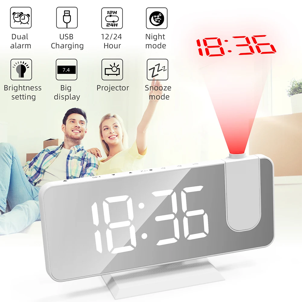 ساعة غفوة بإضاءة خلفية LED مع عرض درجة حرارة الوقت وساعة سقف ذكية مضيئة لمدرسة المكتب