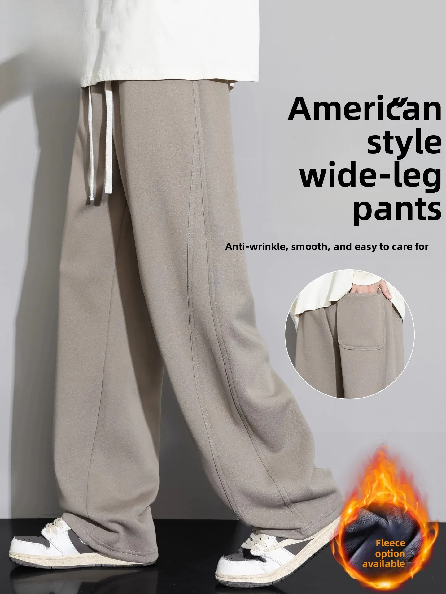 

Мужские повседневные брюки TUCANO Faion свободного прямого кроя на флисовой подкладке, осенне-зимняя новинка, с дизайнерским поясом-бантом и декоративными элементами