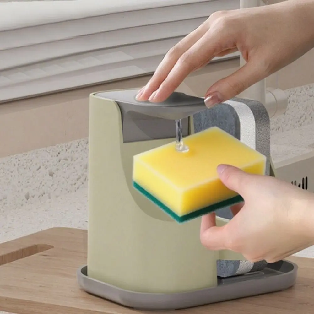 

Многоразовый дозатор кухонного мыла, кухонная утварь, легко чистящийся дозатор мыла с держателем губки, распределитель жидкого мыла, кухонная раковина