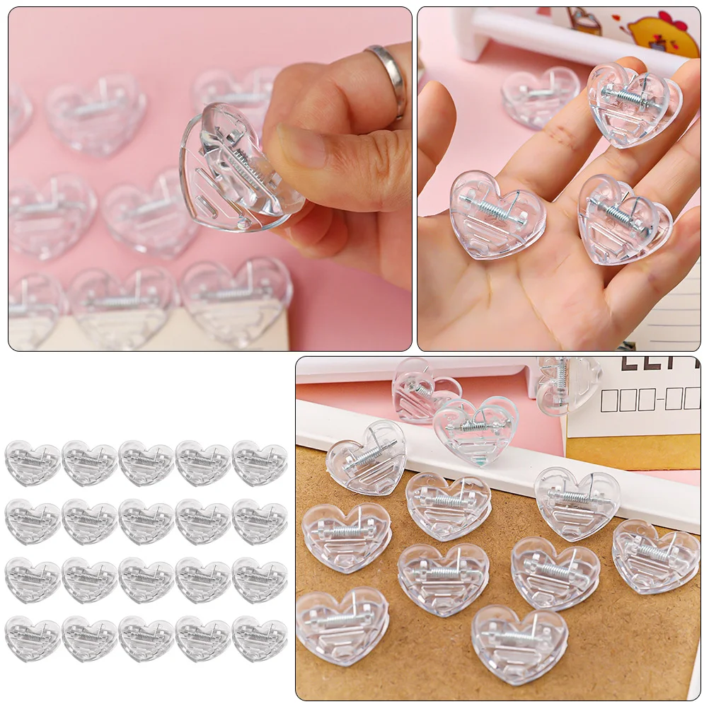 

20 Pcs Love Clip Photo Holder Heart Shaped DIY Craft Supplies Wedding Party Accessories Photo Wall Decor Metal ABS Material