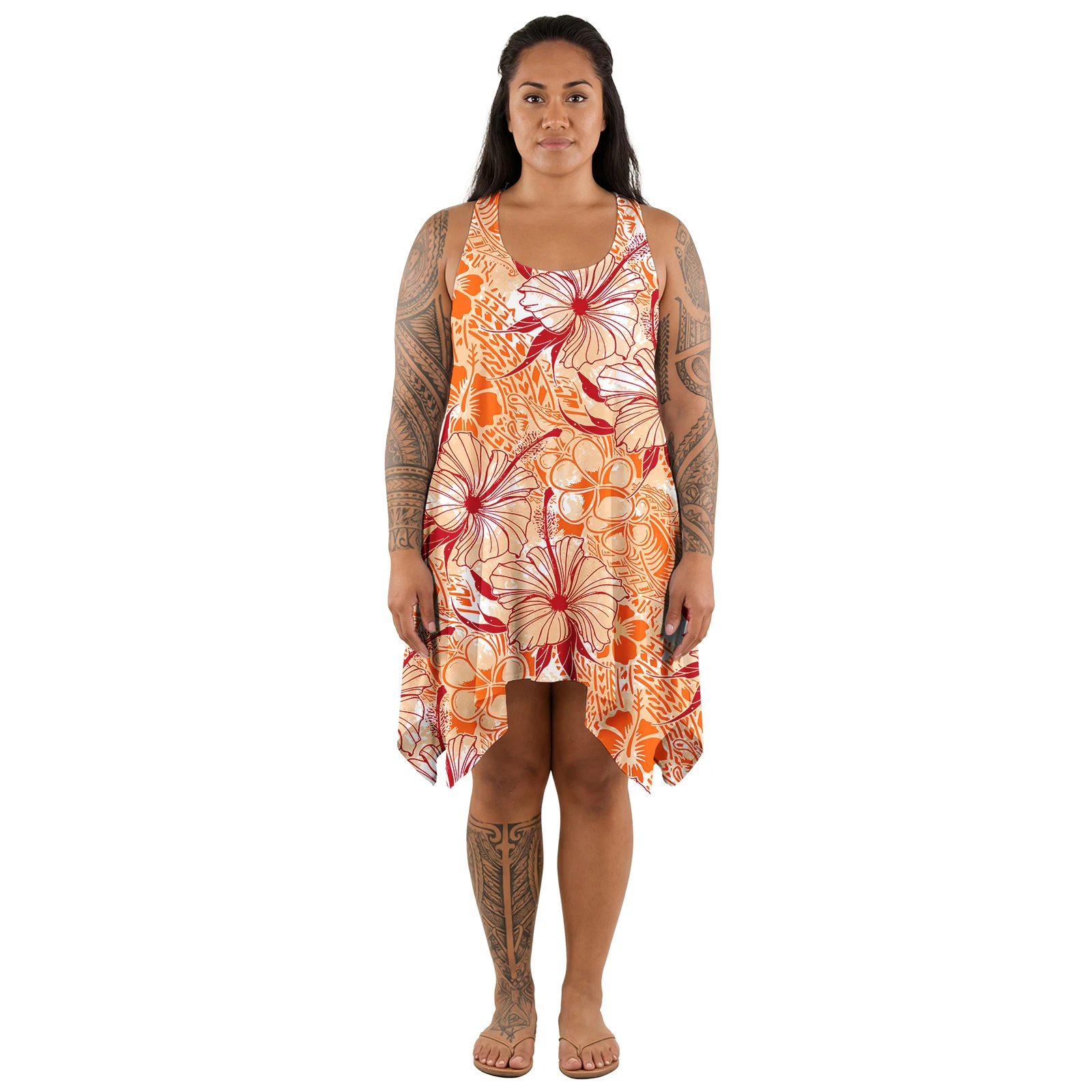 

Low MOQ Custom Logo Women Holiday Trendy Clothing Samoan Tribal Top Dress Polynesian Island Tank Short Skirts Plus Size Hawaiian