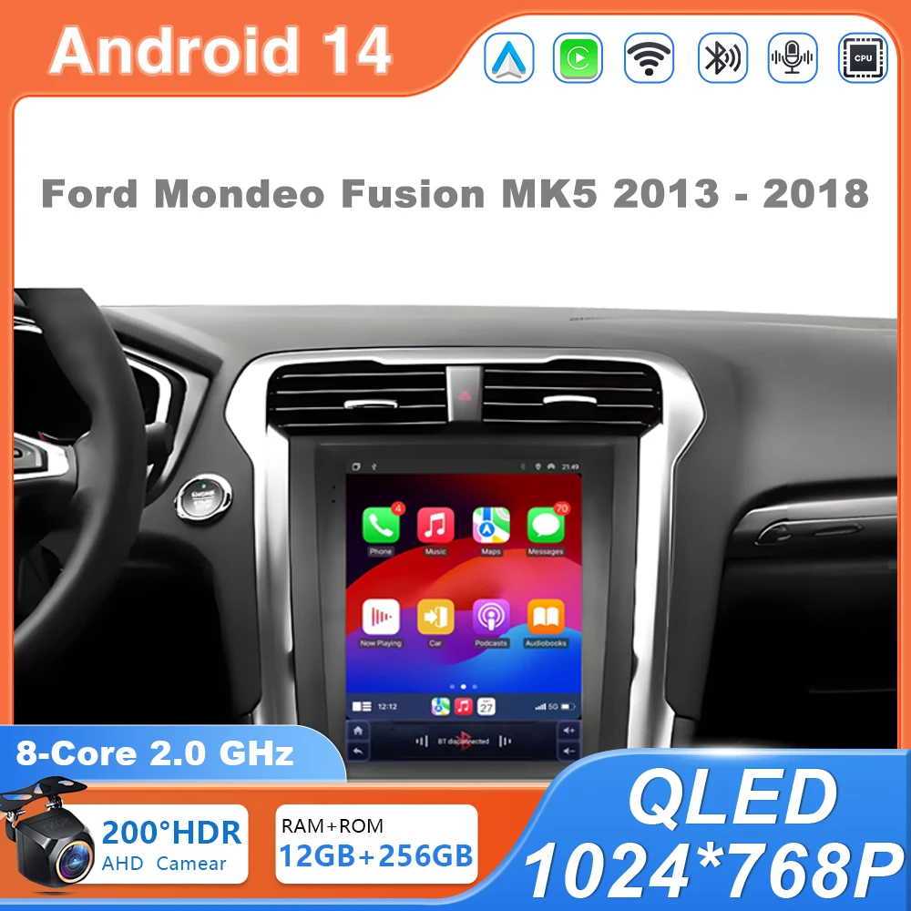 

Android 14 For Ford Mondeo Fusion MK5 2013 - 2018 Car Radio Multimedia Video Player WIFI GPS 4G WIFI Carplay Head Unit Autoradio