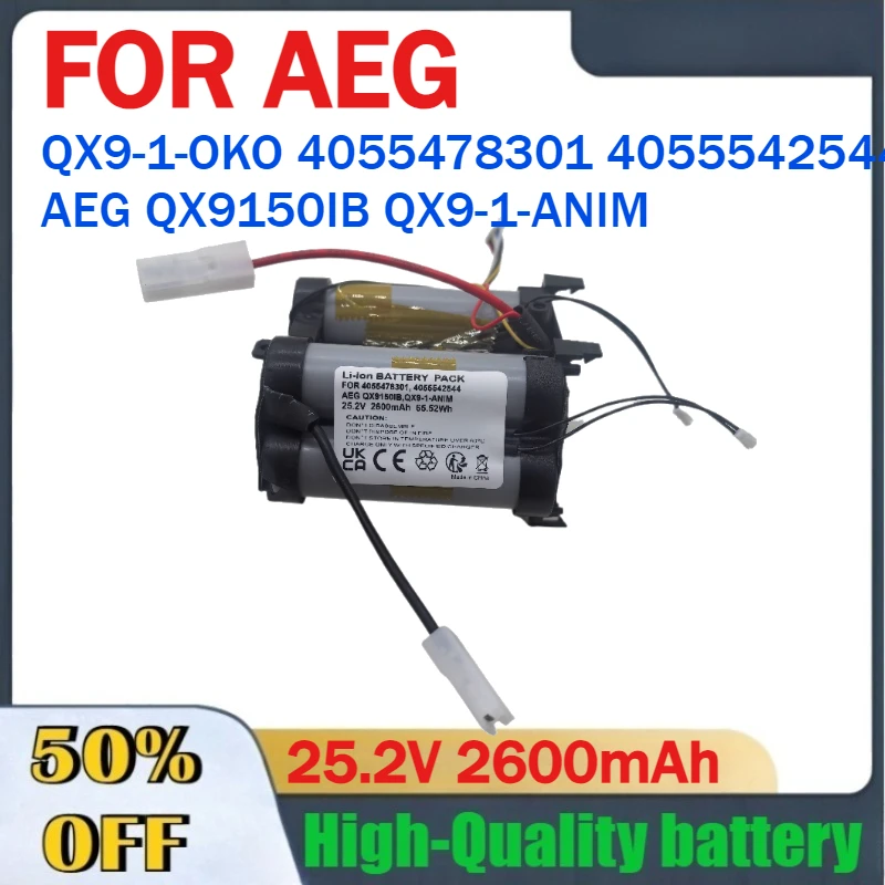 

25.2V 2500mAh 3200mAh Rechargeable Battery for AEG QX9-1-OKO 4055478301 4055542544 QX9150IB QX9-1-ANIM Vacuum Cleaner Battery