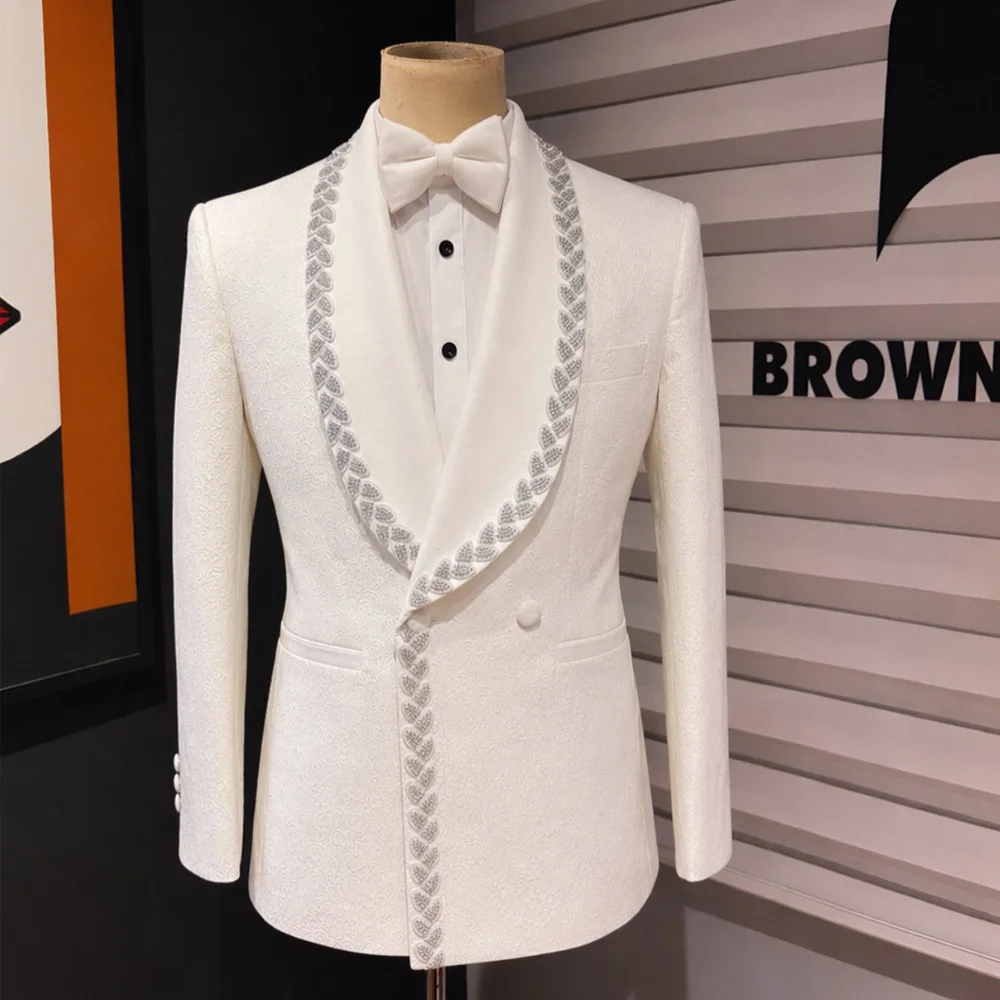 2026 White Man Suit ( Jacket + Pants  )