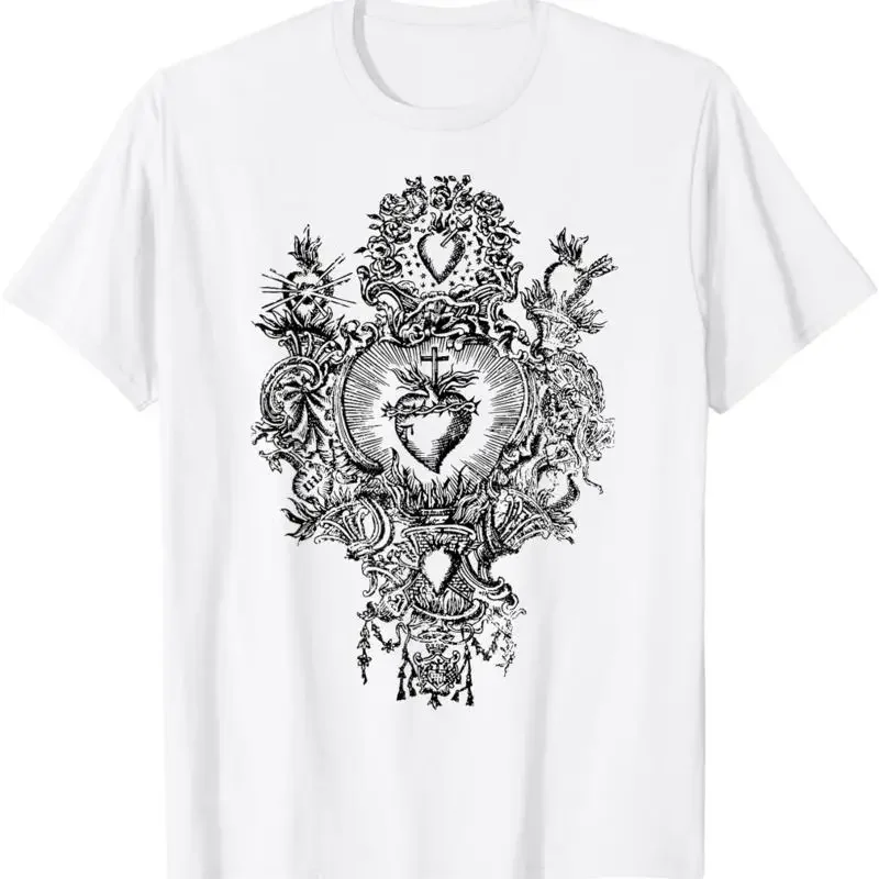 Dévouement au Sacré-Cœur de Jésus - T-shirt d'art catholique vintage