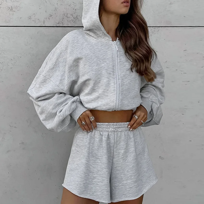 

Personalized Versatile Fashion Hooded Knitted Sweater Sports Suit 2025 Autumn and Winter New Two-piece