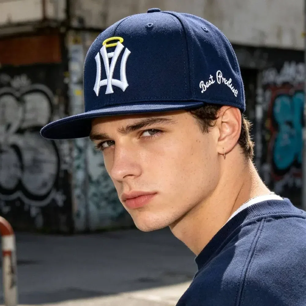 Heißer Verkauf: Unisex Flat-Bill-Snapback-Cap mit NA-Buchstaben und Flügel-Stickerei – Lässige Outdoor-Trend-Baseballkappe für Herren und Damen – Detail 28