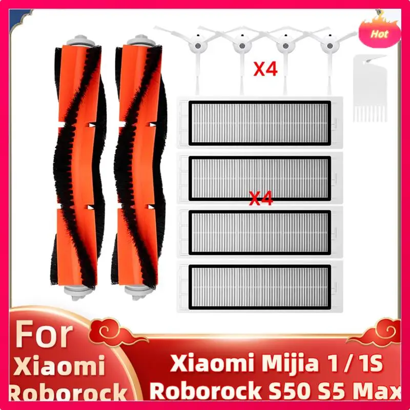 AD-Для робота-пылесоса Xiaomi Mi 1/1S SDJQR01RR SDJQR02RR Roborock E2 E3 E4 E5 S4 S4 Max S5 Основные фильтры с боковой щеткой