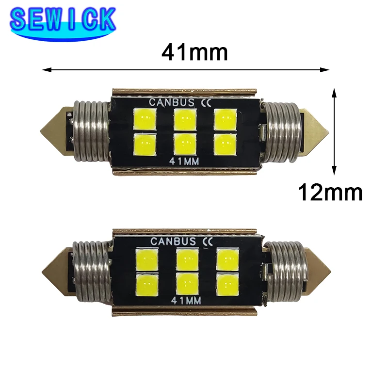 100PCS 12V C5W LED Bulbs CANBUS Festoon 31/36/39/41MM LED Light For Car Interior Dome Trunk License Plate Lights