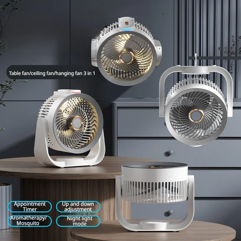 Multifunctioneel nachtlampje Desktopventilator Circulerende Smart Voice Home Hangende verticale slaapkamer Desktop USB Desktop-oplaadventilator
