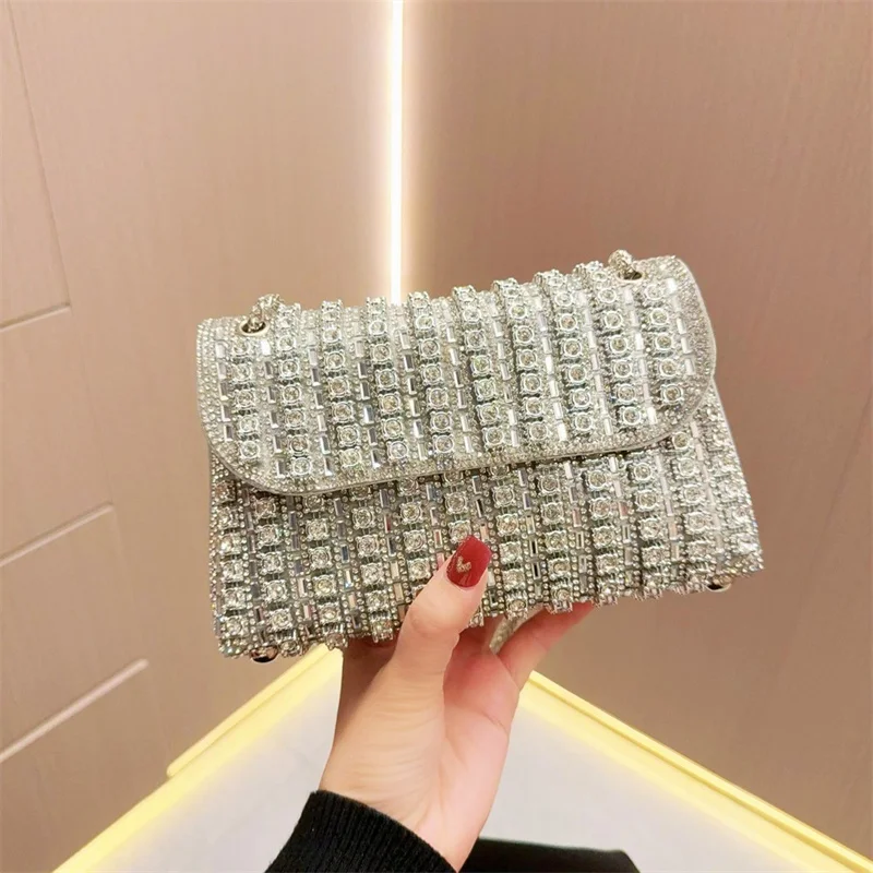 Luxury Design Jewel Clutch Women\'s Evening Bag Pearl Handheld Bag Clutch Envelope Handbag Wedding Party Bling Cross-body Bag