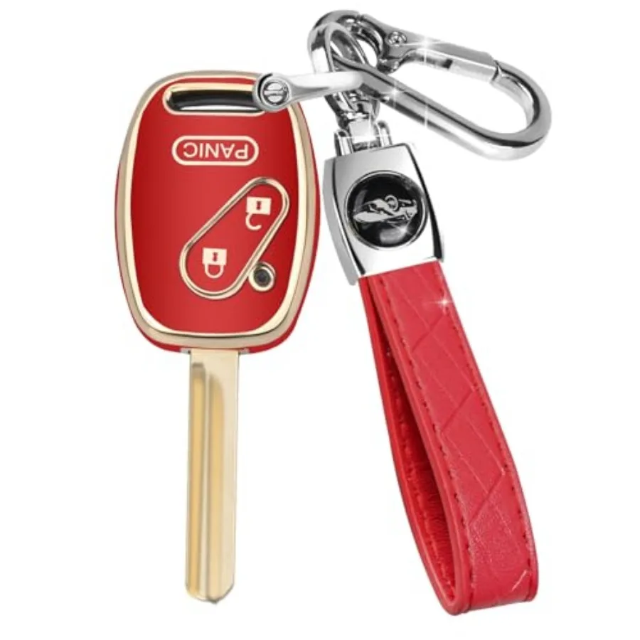 

for Honda Key Fob Cover with Keychain, Car Key Case Shell Protector for Honda Accord 200-2012 Civic 2006-201 Pilot 2005-2015 CR