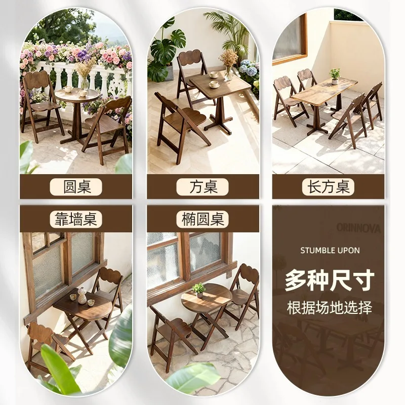 Combination leisure layout Internet celebrity one table two chairs exquisite courtyard outdoor