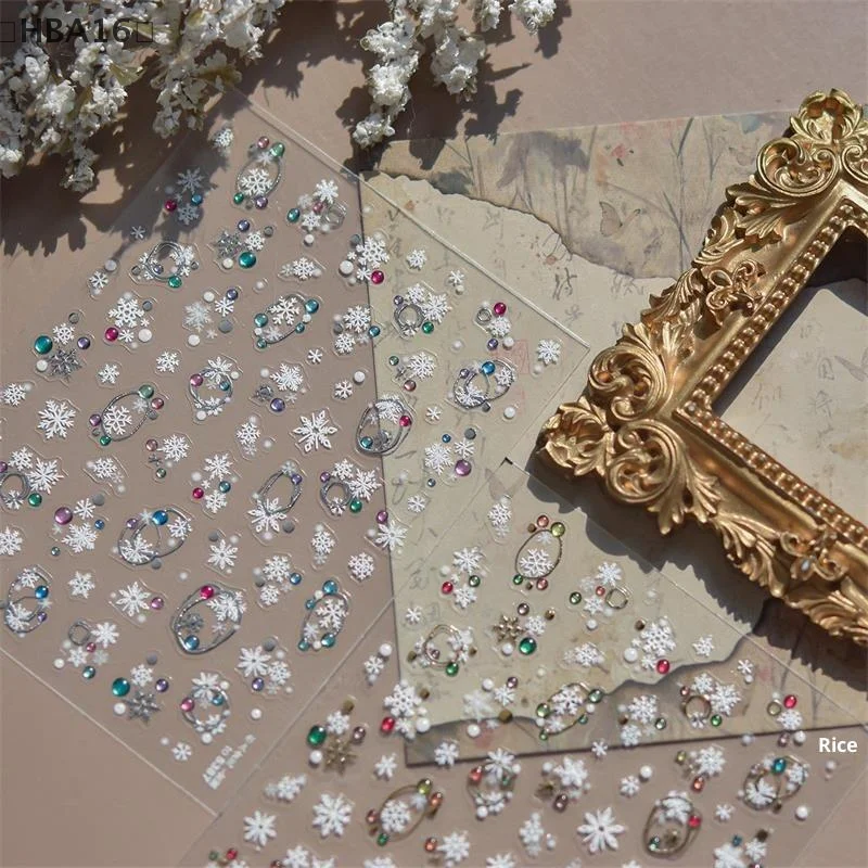 [[HBA16] لطيف ملون البولكا نقطة الثلج مسمار الفن ملصقات النساء مسمار الفن طباعة تنقش ملصقات احتفالية مسمار ديكور