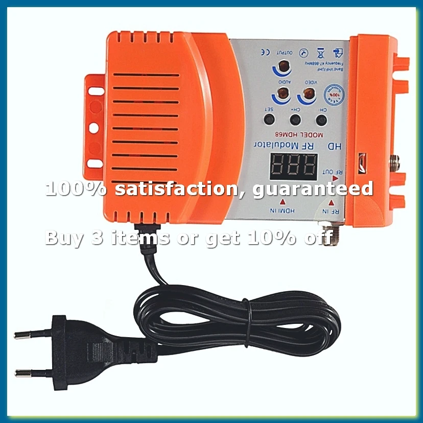 Digital RF Modulator HDM68 AV to RF Converter VHF UHF PAL/NTSC Standard Portable Modulator EU Plug New