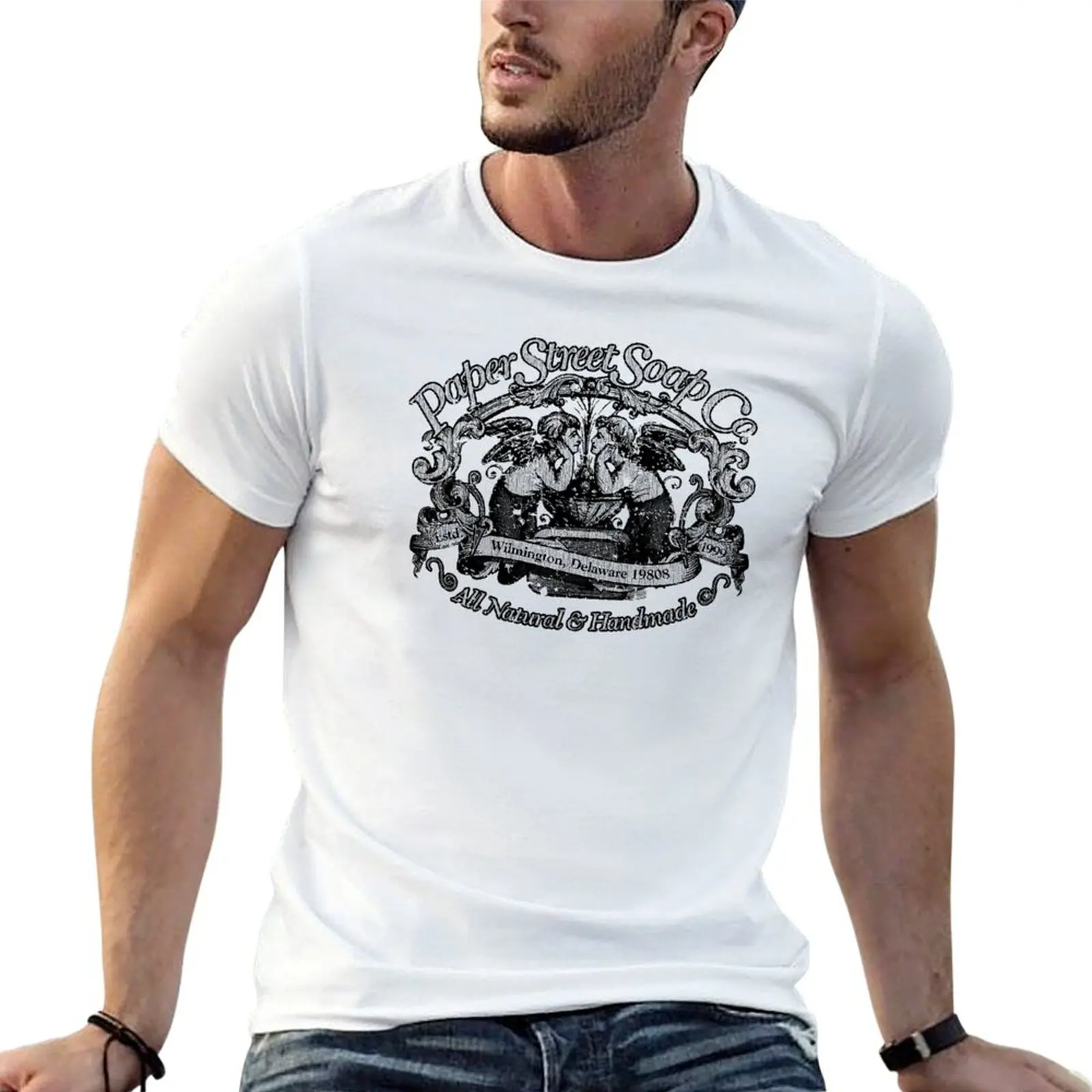 Retro Paper Street Soap Company T-Shirt Light Athletic Short Sleeve Tee Shirt