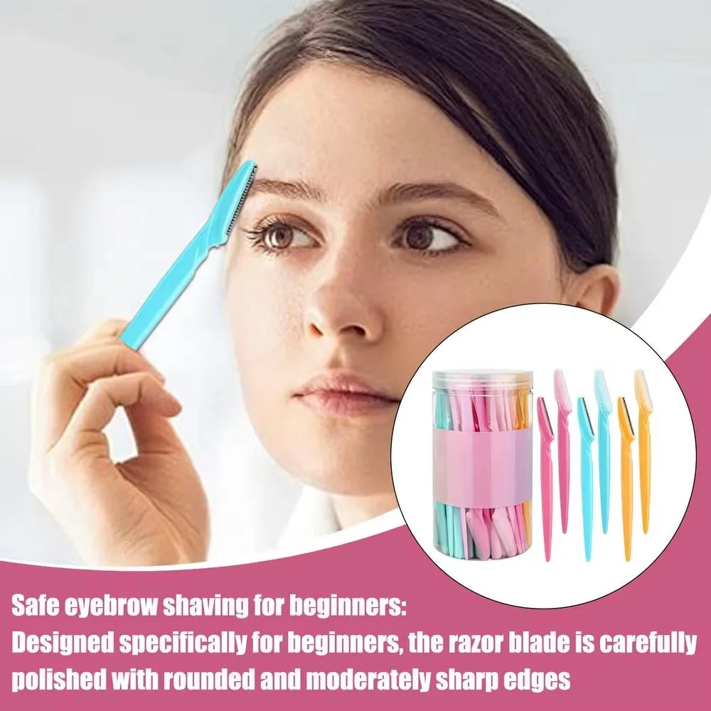 20pcs Eyebrow Trimmer Makeup Beauty Tools Safe Eye Brow Razor Face Body Hair Removal Shaver Blades Woman Eyebrows Shaping Knife