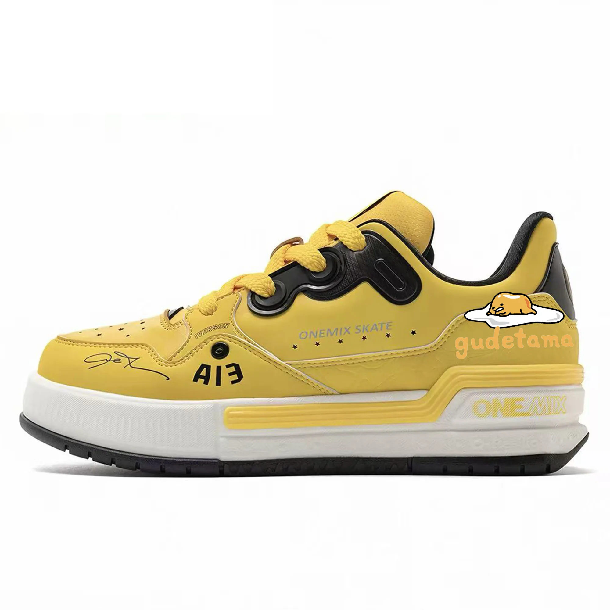 ONEMIX Sanrio Gudetama Shock Absorbing Board Shoes Men Anti Shock Comfortable Sports Casual Durable Tailor Made Footwear