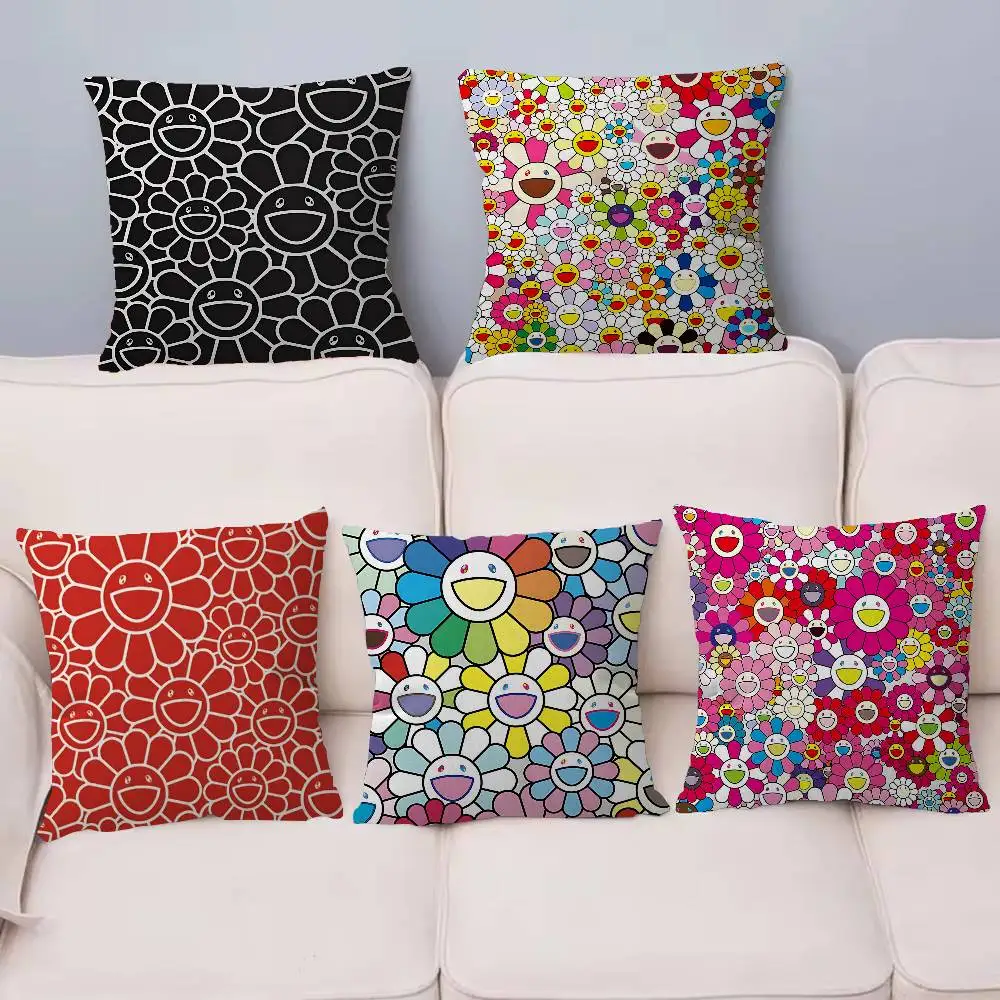 

Cute T-Takashi Flowers M-Murakami Pillow Cover Sofa Cushion Cover Home Room Decoration Children Gift