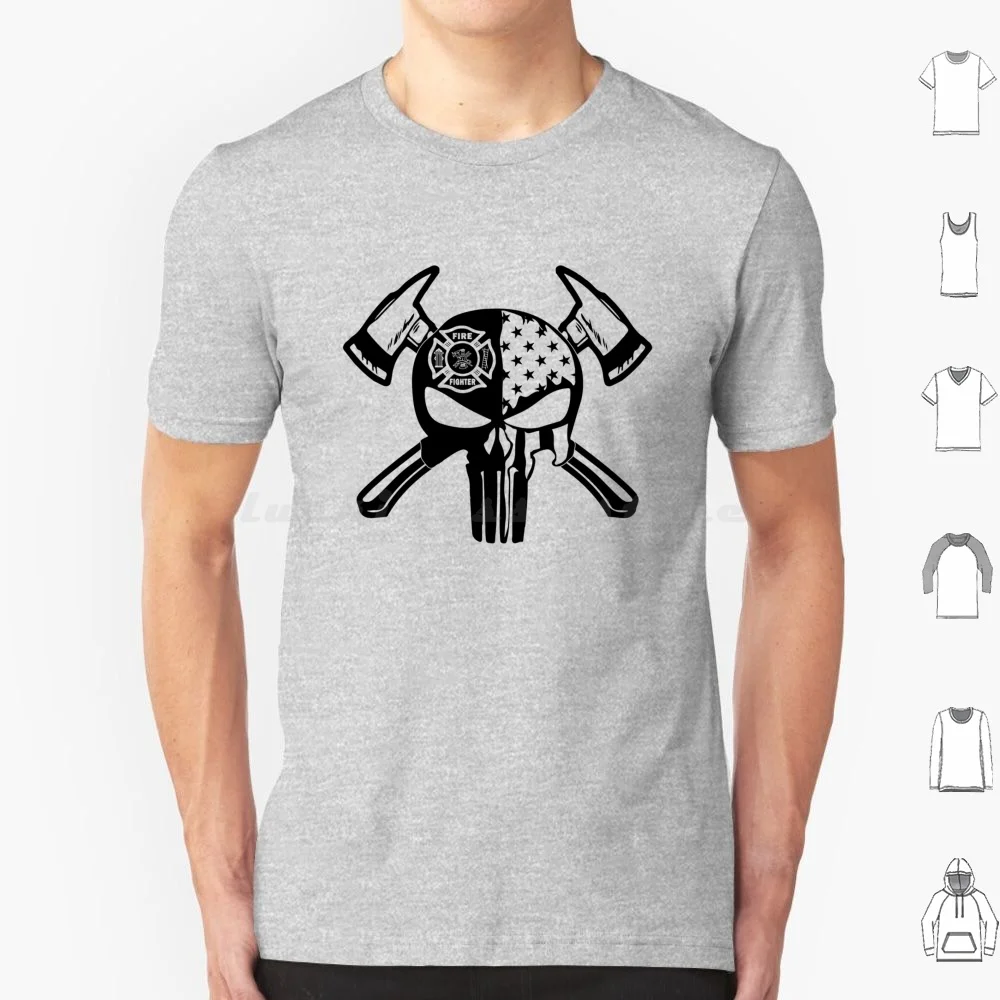 Usa Firefighter Skull T Shirt Cotton Men Women DIY Print Firefighter Fireman Firefighter Wife Fire Department Firefighter Funny