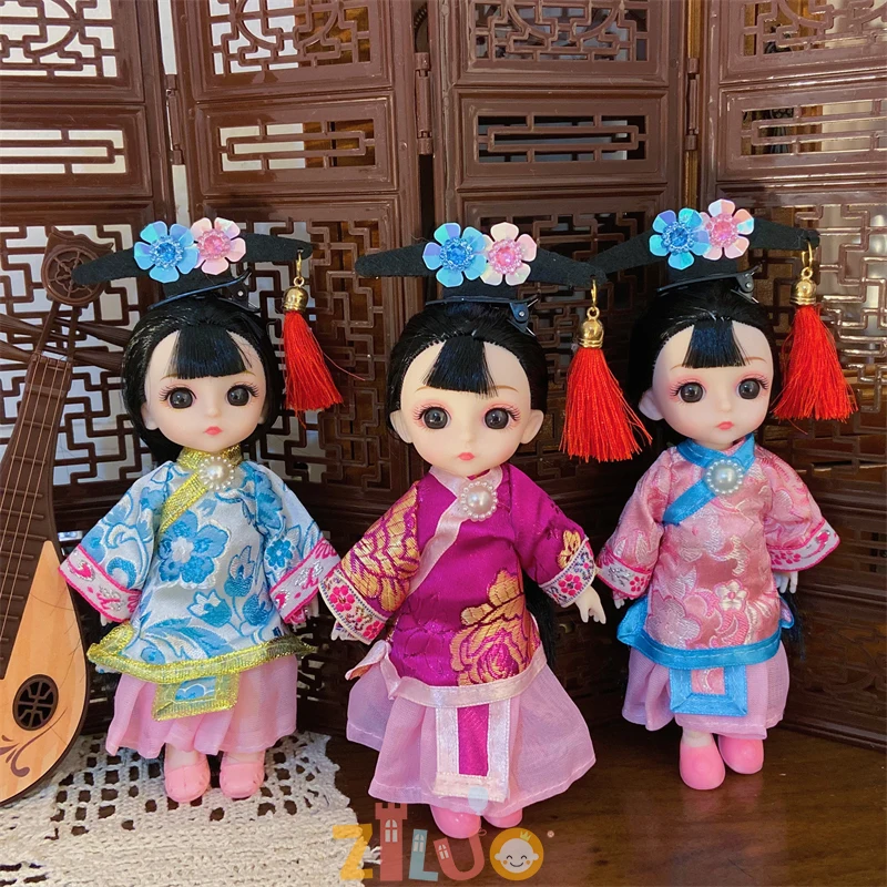 Chinese Hanfu BJD Doll 16cm Doll Princess Dolls for Girls 1/12 Ancient Costume Doll Toys Kids Birthday Xmas Gift Munecas Bjd Toy