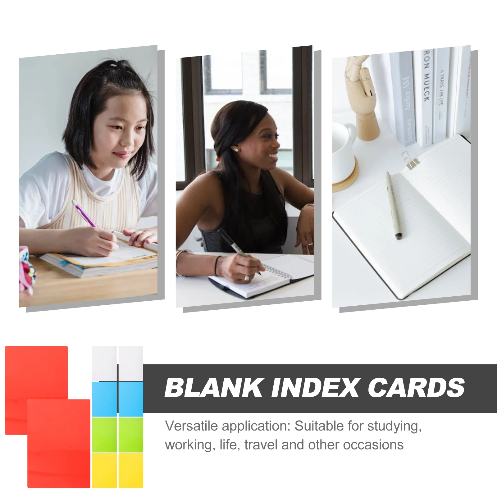 

10 Pcs Note Card Index Multicolor Blanks Cards Study Colorful Colored Thickened Grain
