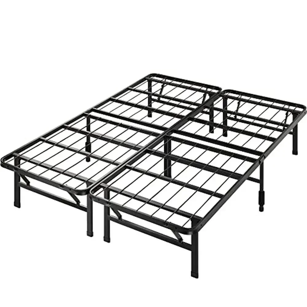 

14 Inch Metal Platform Bed Frame No Box Spring Needed Storage Lightweight Mattress Foundation Non-Squeak Steel Easy Assembly