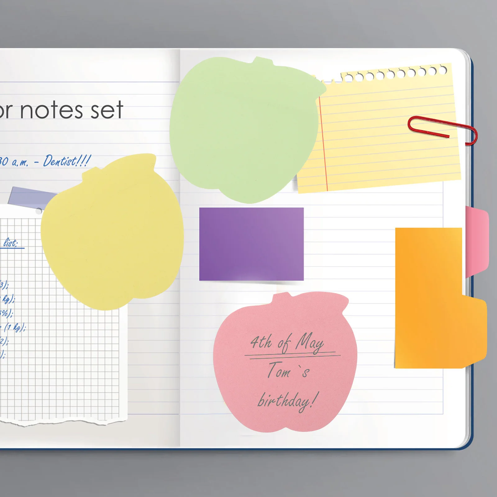 

10Sets Memo Pads Tearable Memo Stickers Portable Self-Adhesive Note Stickers Office Daily Use Note Accessory