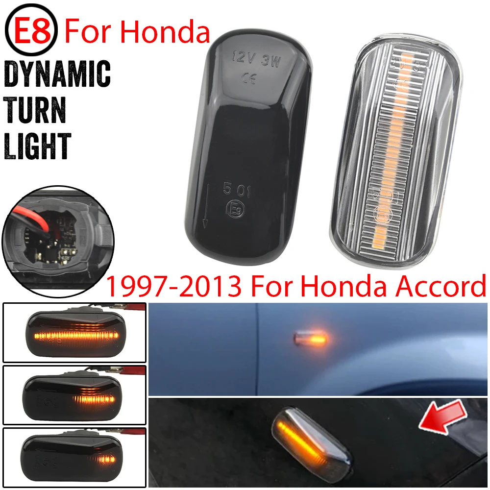 

2X Dynamic Side Marker Turn Signal Light Lamp For Honda CRV Accord Civic Jazz Fit Stream Integra DC5 City Odyssey Acura RSX NSX