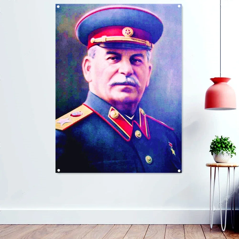 Joseph Vissarionovich Stalin Communist Revolution Flag Banner Wall Art Poster Tapestry USSR Russian CCCP Propaganda Pictorial