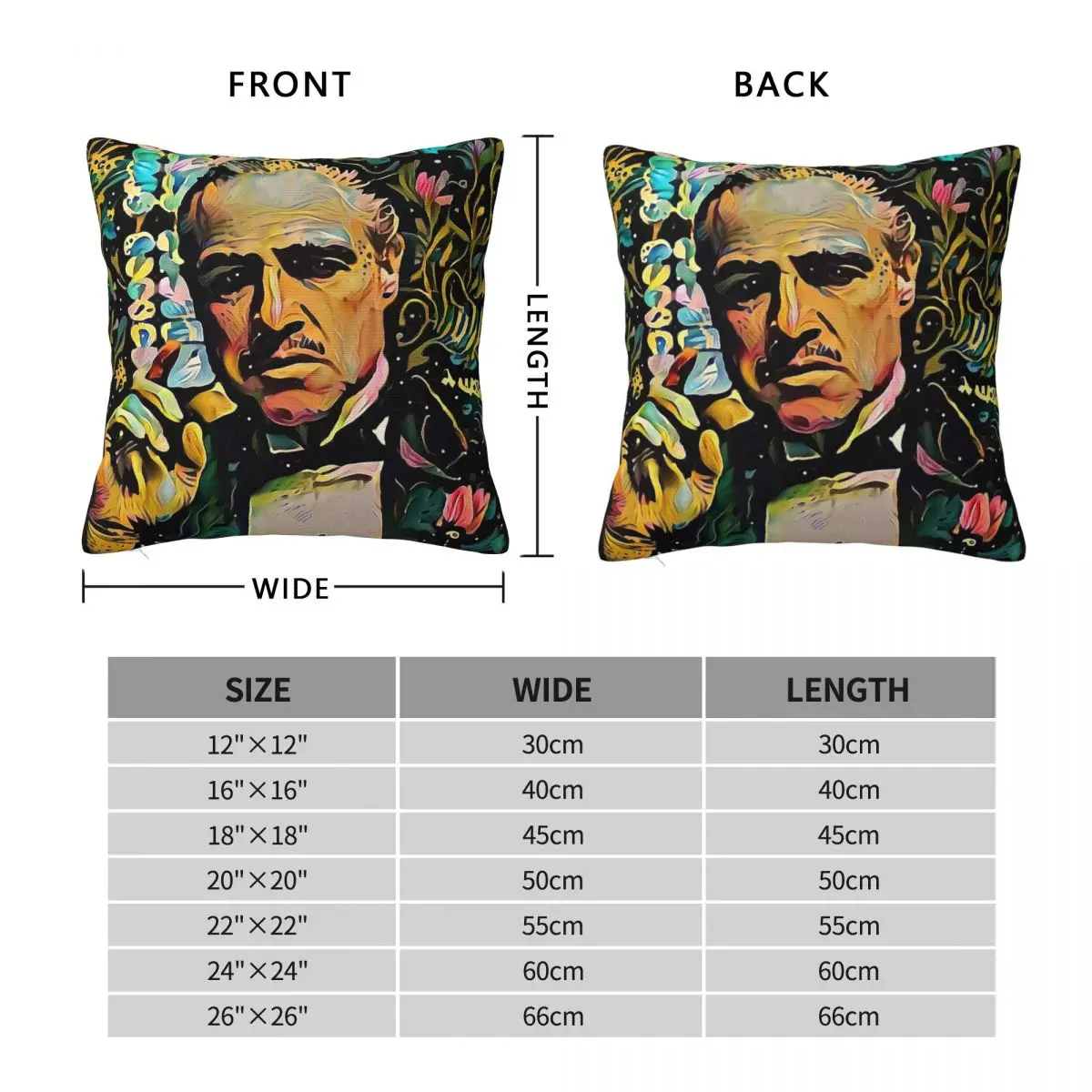 Abstract Of Godfather Square Pillowcase Polyester Linen Velvet Pattern Zip Decor Pillow Case Sofa Cushion Cover