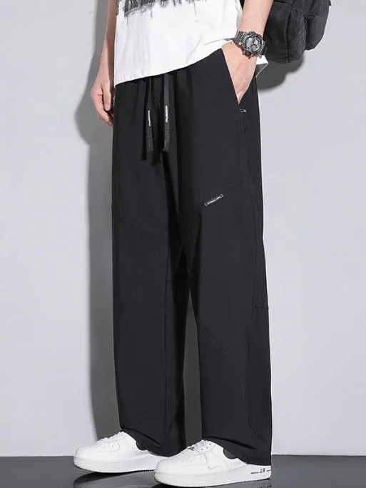 

Large Size Ice Silk Casual Pants Men Summer Thin Hanging Sensation Loose Straight Leg Pants Extra Large Qui Dry Sports Pants