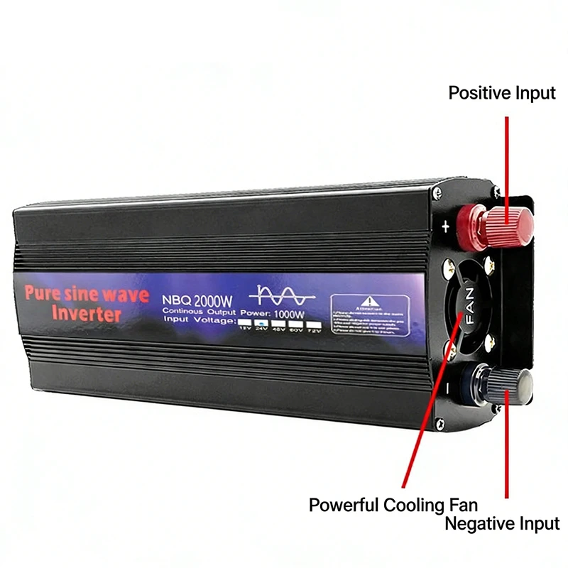 

Pure Sine Wave Inverter DC 12V/24V 48V/60V to AC 220V 1000W/1600W Universal Socket Voltage Power Converter 50/60Hz Car Inverter