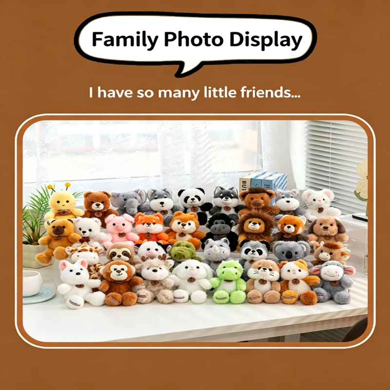 1PC New Creative Cute Animals Plush Pendant Handmad Stress Relief Souvenir Key Ring Bag Pendant