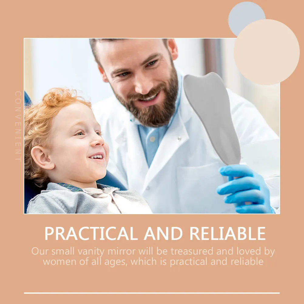 2 pçs espelho de mão em forma de dente trabalhado cuidados paixão tesourada amada mulheres todas as idades espelho portátil confiável