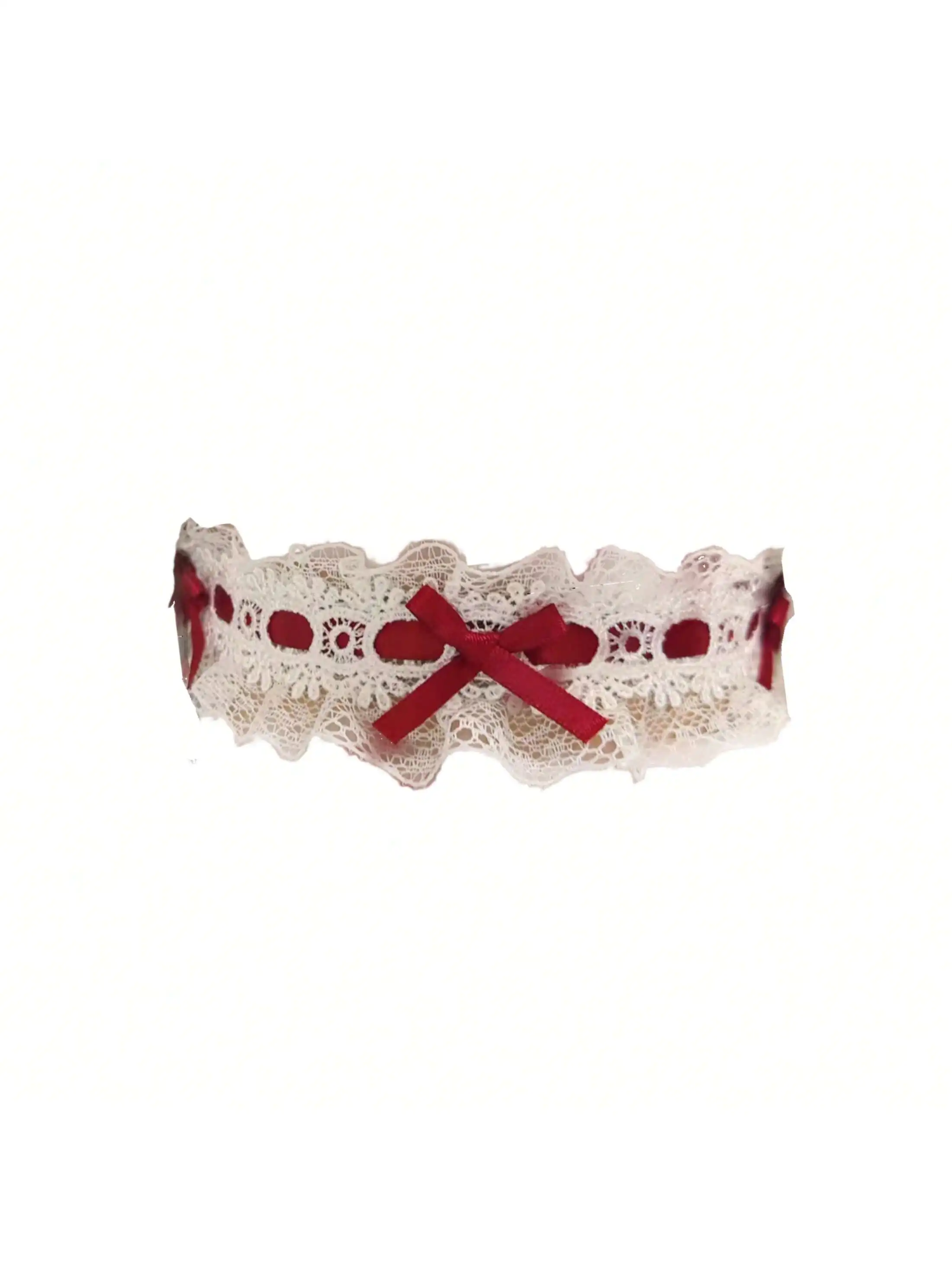 

1PC Lace Wedding Garter Red Rhinestones Bow Lace Leg Garter Thigh Garter Elastic Bell Leg Garter Christmas for Women