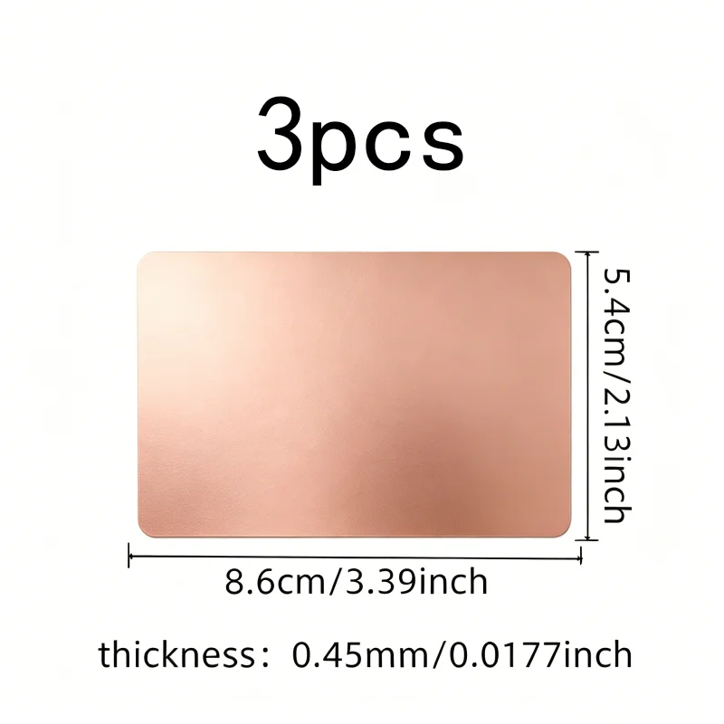 3 pcs 0.45mm Laser Engraving Cards, Durable Scratch Resistant and Perfect for Laser Marking, ideal for Metal ID Tags