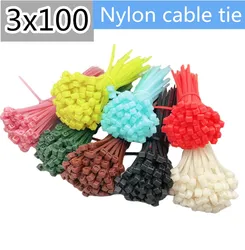 100pcs/bag 17 Color 3x100 3*100 Self-Locking Nylon Wire Cable Zip Ties Cable Ties White Black Organiser Fasten Cable