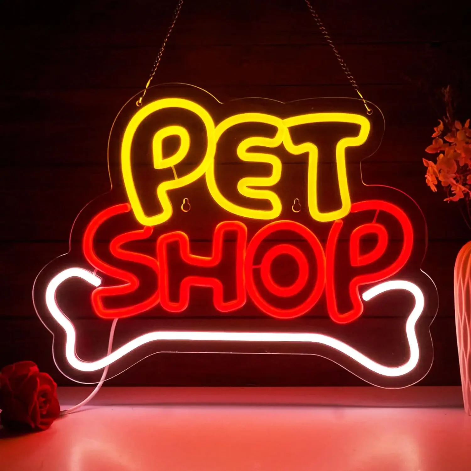 Pet Shop Neon Light Sign USB Dimmable LED Neon Sign for Bedroom Livingroom Club Bar Man Cave Party Gifts Wall Decoration