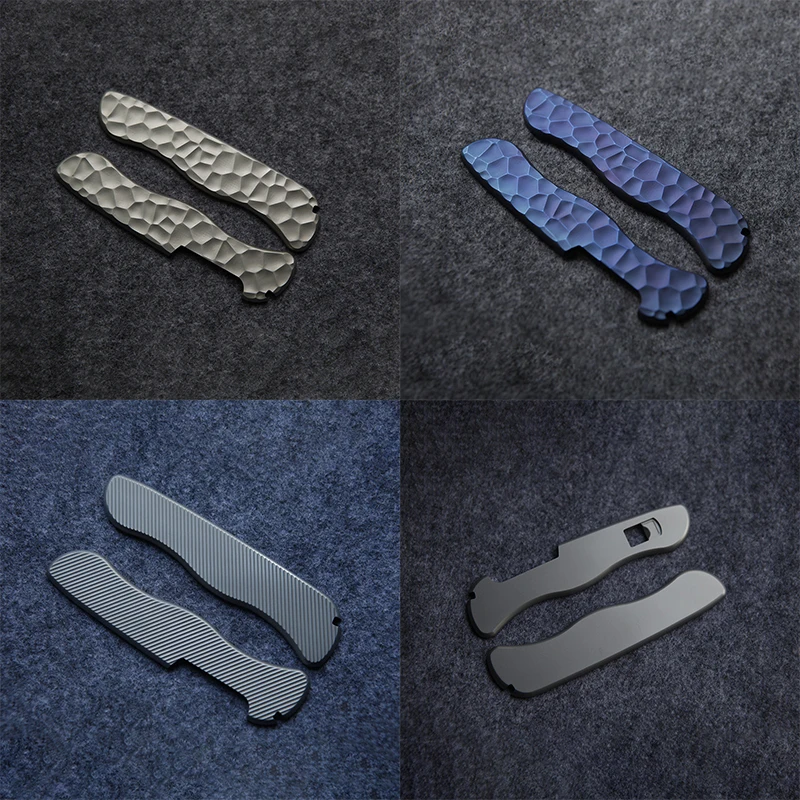 4 Types Titanium Alloy Knife Handle Scale Patches Replacement for 111MM Victorinox Swiss Army Knives Soldier MW4DE Rescue Tool