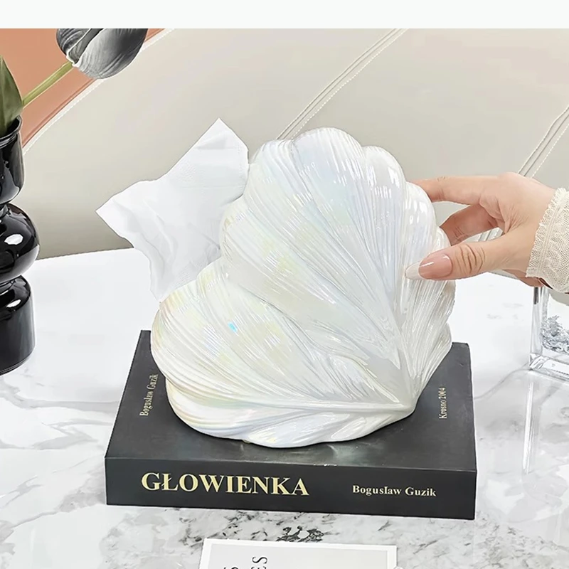 Heart Feather Shape Tissue Box Coffee Table Desk Decoration Lovely Ceramic Tissue Box Bedside Table Paper