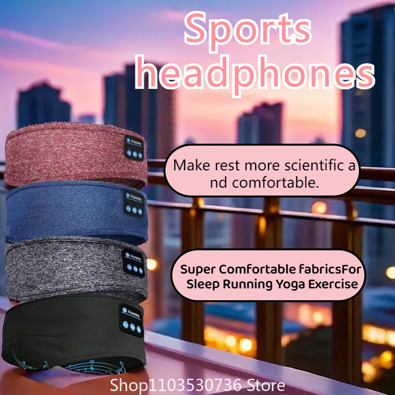 

Bluetooth Sleeping Headphones Sports Headband Thin Soft Elastic Comfortable Wireless Music Earphones Eye Mask for Side Sleeper