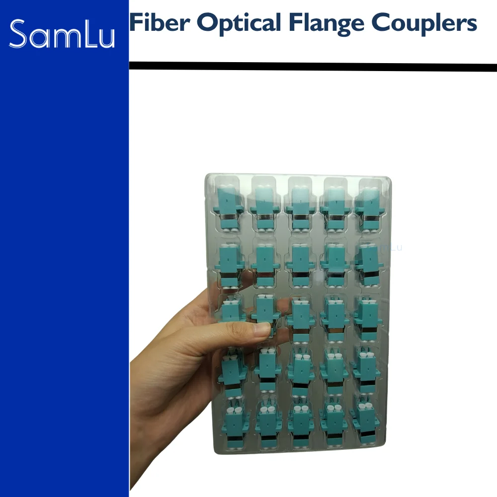 

LC OM3 Multi-Mode Duplex Adapter Cable Connectors Fiber Optical Flange Couplers FTTH