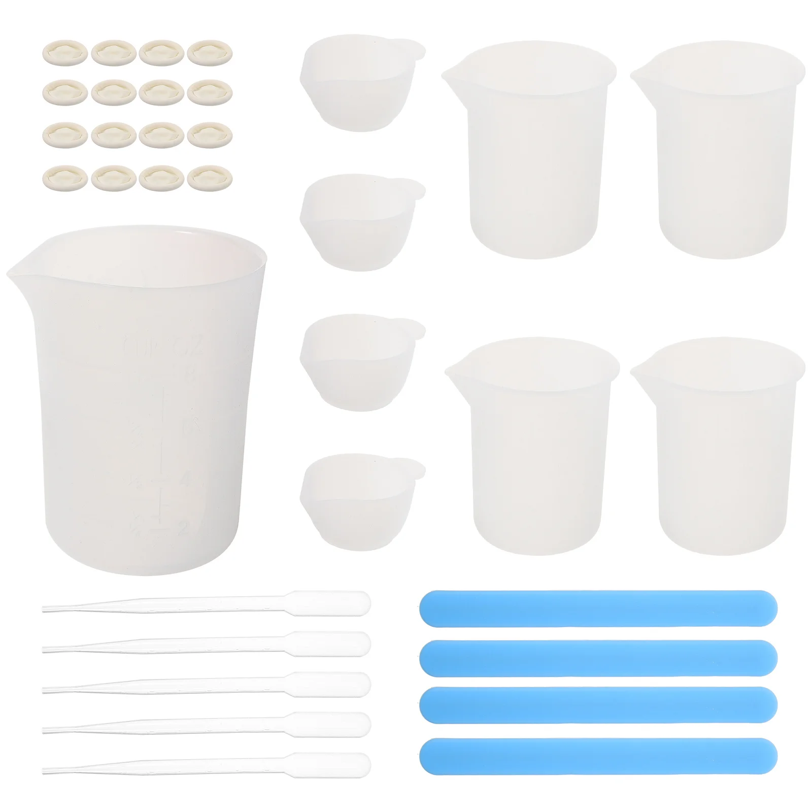 1Set Epoxy Resin Measuring Cups Convenient Dispensing Cups for DIY Crafts Precise Smooth Specular Gloss Mixing Sticks Set