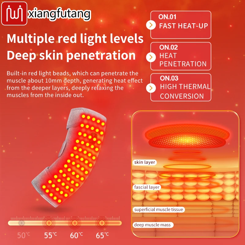 Red Light  Elbow Heating Massage Brace Elbow Muscle Relaxation Red Light Fits Elbows Calves Abdomen Soles